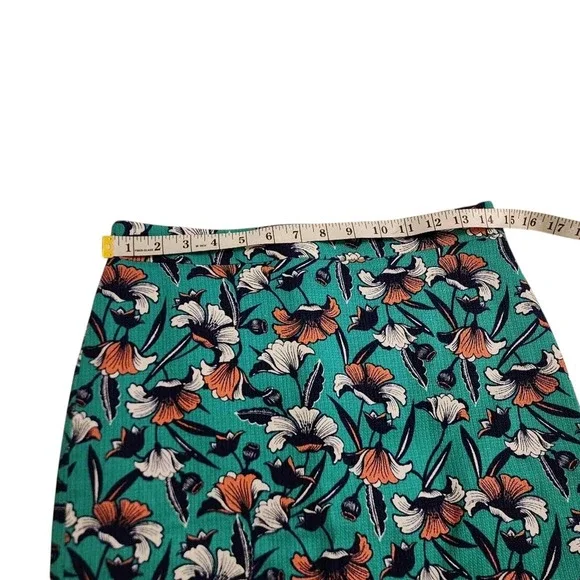 J. Crew Floral‎ Pencil Skirt Colorful Print Career Office Work Cocktail Size 0 - Picture 6 of 11